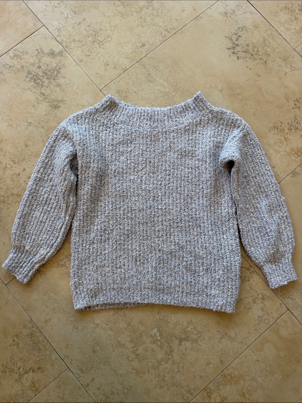 Cozy Casual Heather Light Gray Cowl Sweater